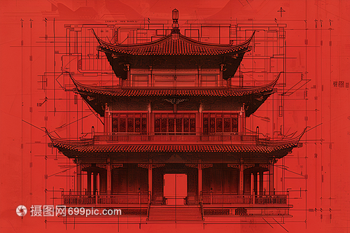 宏偉的古建筑設(shè)計(jì)圖